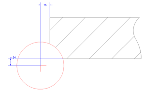 Arc Cut centered away from profile