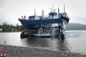 M/V Susitna lowering middle deck section to decrease draft