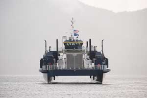 M/V Susitna approaching a beach