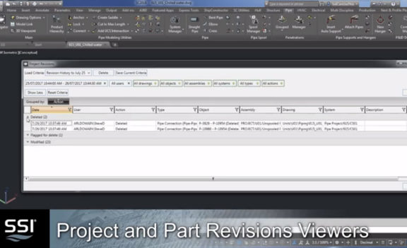 Project and Part Revisions Viewers in ShipConstructor 2018 R1.1